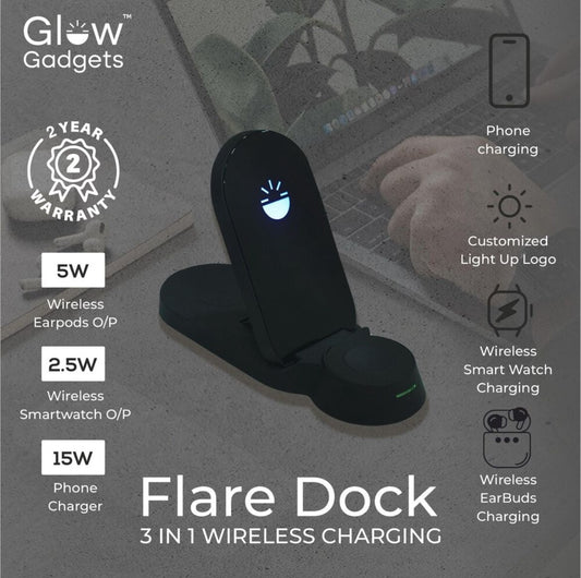 Flare Doc 3 in 1 Combined Phone and Watch Charger