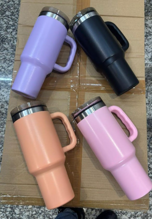 Pastel Tumbler with Handle and straw – Stylish Insulated Cup