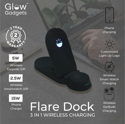 Flare Doc 3 in 1 Combined Phone and Watch Charger